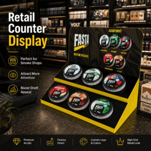 FASTA Nicotine Pouch Acrylic Display Stand Countertop