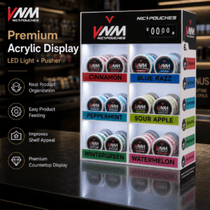 VNM Nicotine Pouch Acrylic Display with Pusher System