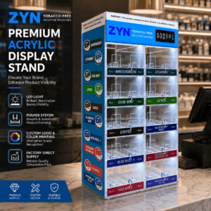 ZYN Nicotine Pouch LED Acrylic Display with Pusher System