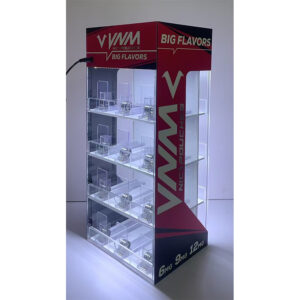 VNM Nicotine Pouches Acrylic Display Stand with Pursher System and LED