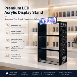 VIHO Vape Acrylic Counter Top Display Stand with LED