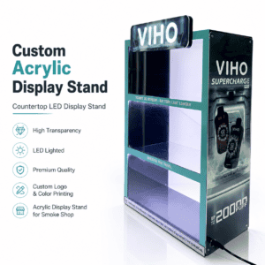 VIHO Vape Acrylic Display Stand with LED Header