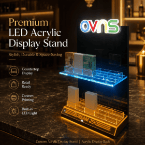 OVNS Vape Acrylic Counter Top Display Stand with LED