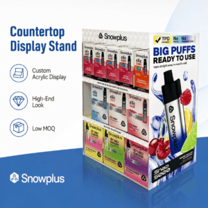 Snowplus Vape Acrylic Counter Top Display Stand