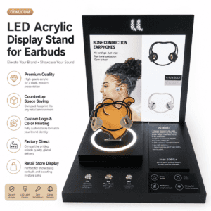 JJ Earbuds Acrylic Display Stand with LED Light