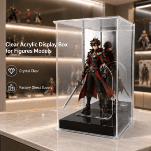 Custom Clear Acrylic Display Box with Mirror for Collectibles Figures Storage Box