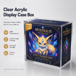 Strong Magnet Clear Acrylic ETB Display Case Collectibles Box