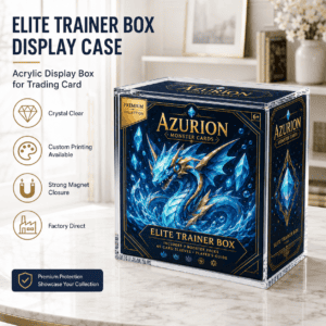 Custom Size Strong Magnetic Clear Acrylic Elite Trainer Box Display Case