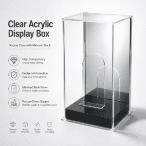 Clear Acrylic Display Case with Mirror for Collectible Figures